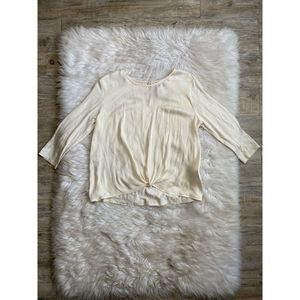 Anthropologie Dolan Top S Tie Front 3/4 Sleeve